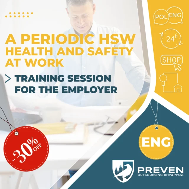 A periodic HSW (Health and Safety at Work) training session for the employer, online, in Kraków